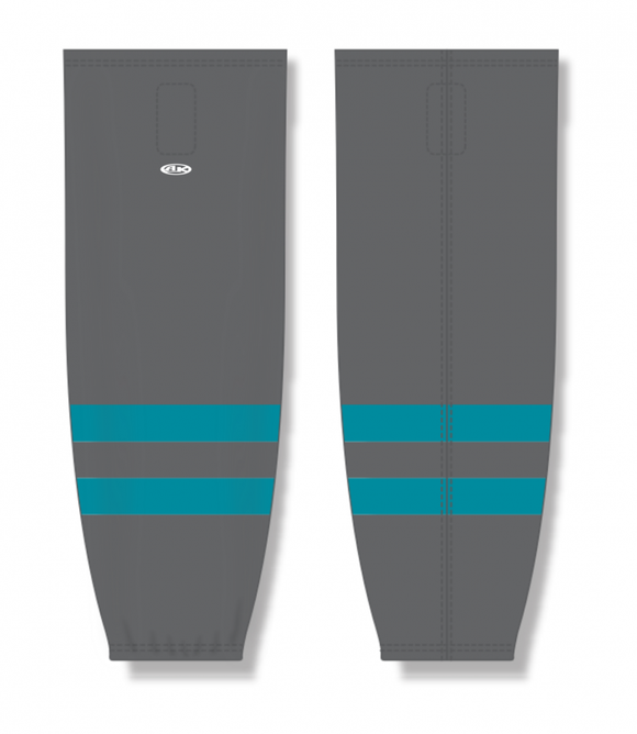 Athletic Knit (AK) Custom ZH711-OSB2332 2021 Orlando Solar Bears Charcoal Grey Sublimated Mesh Ice Hockey Socks