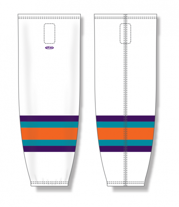 Athletic Knit (AK) Custom ZH711-OSB2429 2024 Orlando Solar Bears White Sublimated Mesh Ice Hockey Socks