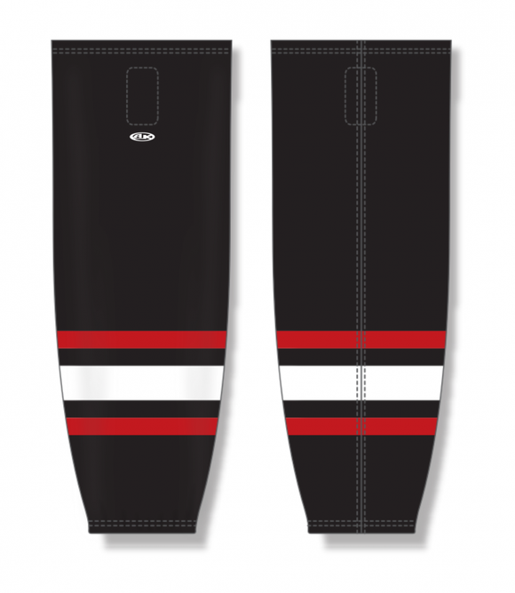 Athletic Knit (AK) Custom ZH711-RCR2371 2023 Rapid City Rush Black Sublimated Mesh Ice Hockey Socks
