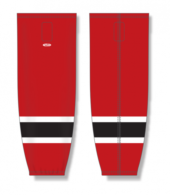 Athletic Knit (AK) Custom ZH711-RCR2373 2023 Rapid City Rush Alternate Red Sublimated Mesh Ice Hockey Socks