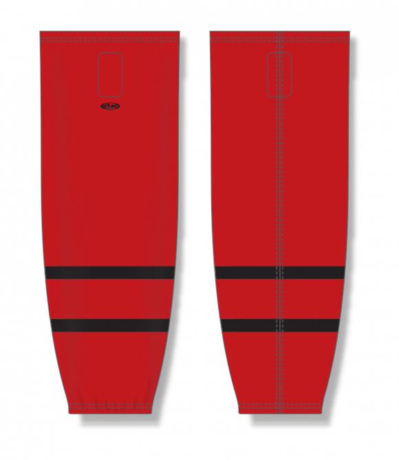 Athletic Knit (AK) Custom ZH711-RCR2433 2024 Rapid City Rush Alternate Red Sublimated Mesh Ice Hockey Socks