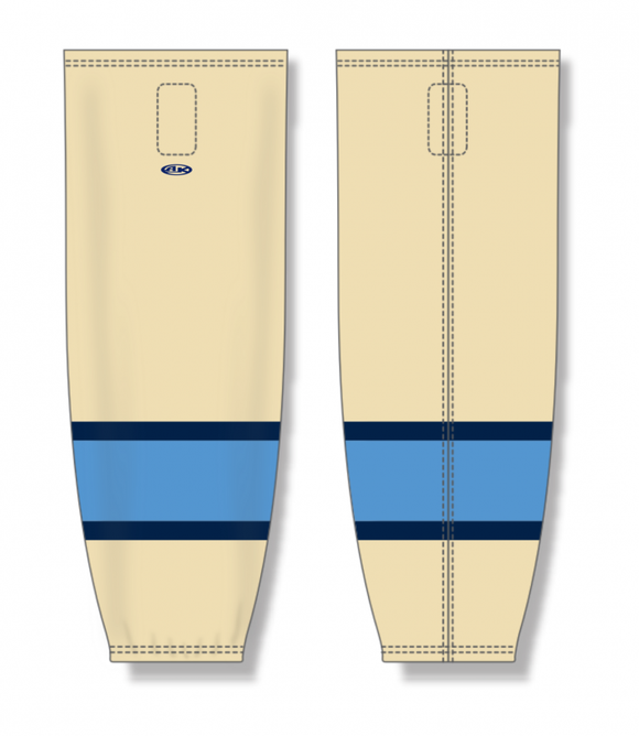 Athletic Knit (AK) Custom ZH711-TOL2440 2024 Toledo Walleye Heritage Classic Sand Sublimated Mesh Ice Hockey Socks