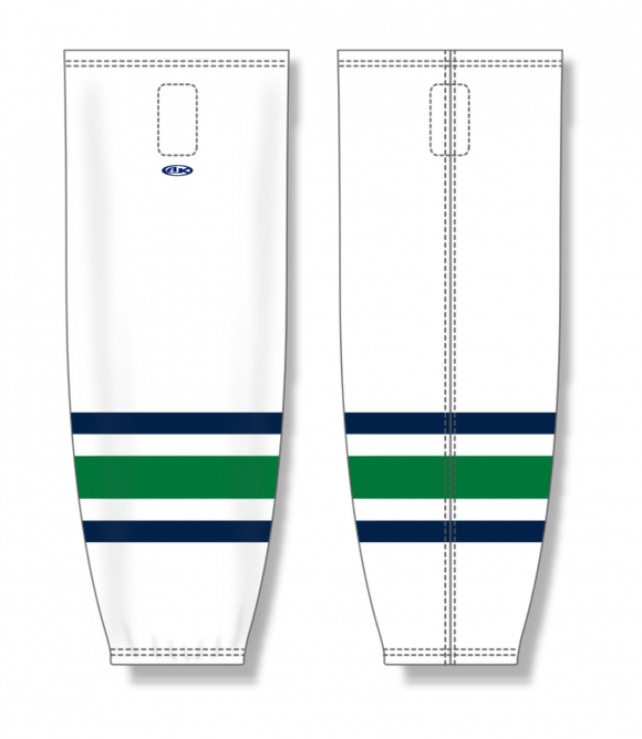 Athletic Knit (AK) Custom ZH711-TUL2350 2021 Tulsa Oilers Alternate White Sublimated Mesh Ice Hockey Socks