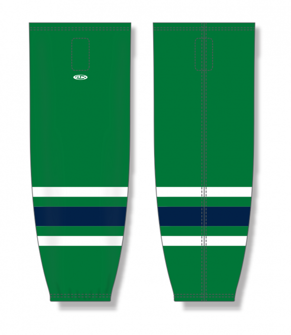 Athletic Knit (AK) Custom ZH711-TUL2443 2024 Tulsa Oilers Alternate Kelly Green Sublimated Mesh Ice Hockey Socks