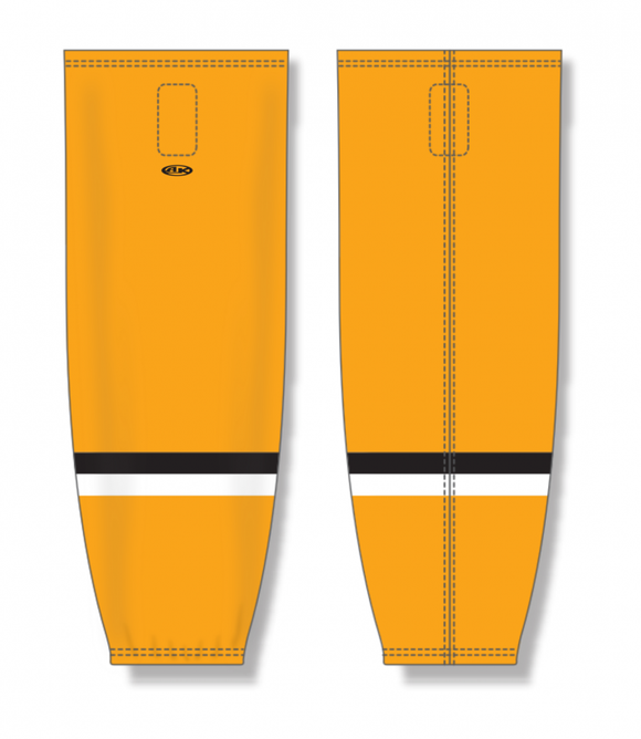 Athletic Knit (AK) Custom ZH711-WHE2076 2020 Wheeling Nailers Alternate Gold Sublimated Mesh Ice Hockey Socks