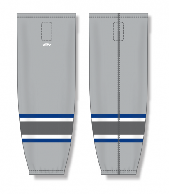 Athletic Knit (AK) Custom ZH711-WIC2452 2024 Wichita Thunder Alternate Grey Sublimated Mesh Ice Hockey Socks
