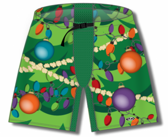 Athletic Knit (AK) ZH901-CHR2402 Green Christmas Tree Sublimated Ice Hockey Pant Shell