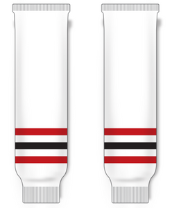 Modelline 1944-47 Chicago Blackhawks White Knit Ice Hockey Socks