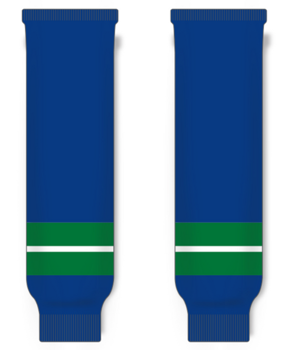 Modelline 1970-72 Vancouver Canucks Away Royal Blue Knit Ice Hockey Socks