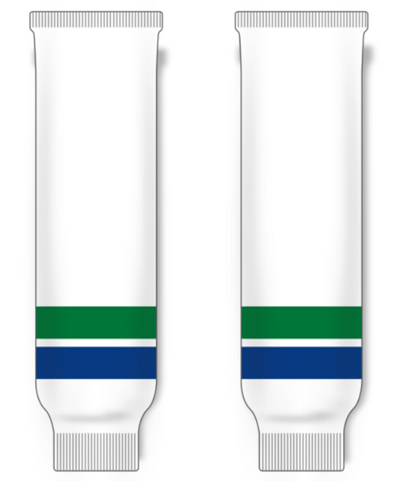 Modelline 1970-72 Vancouver Canucks Home White Knit Ice Hockey Socks