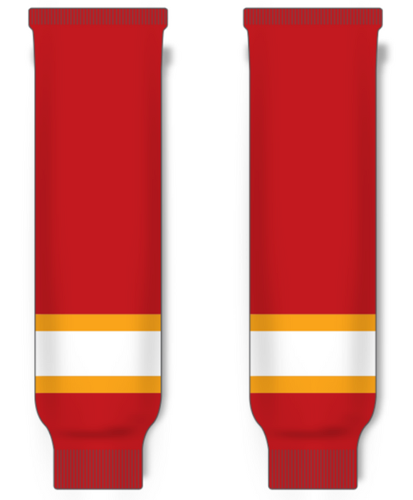 Modelline 1972-73 Atlanta Flames Away Red Knit Ice Hockey Socks
