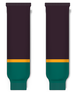 Modelline 1998-99 Anaheim Mighty Ducks Alternate Eggplant-Jade Knit Ice Hockey Socks