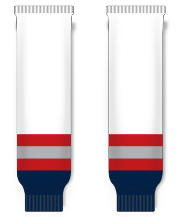 Modelline 1998-1999 New York Rangers Alternate White Knit Ice Hockey Socks