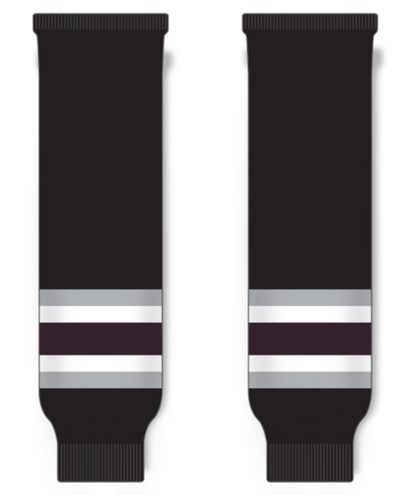 Modelline 2003-2006 Anaheim Mighty Ducks Third Black Knit Ice Hockey Socks