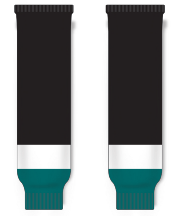 Modelline 2015 San Jose Sharks Stadium Series Black/Teal/White Knit Ice Hockey Socks