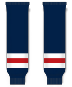 Modelline 2018 New York Rangers Winter Classic Navy/White/Red Knit Ice Hockey Socks