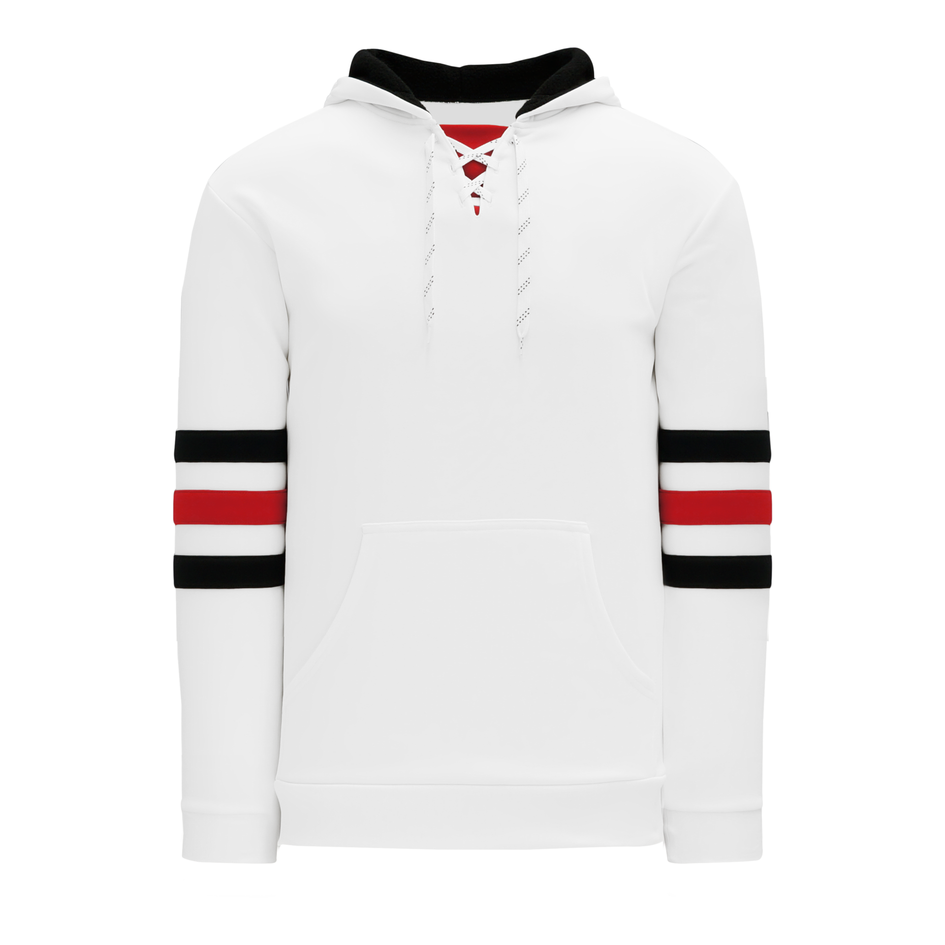 A1845-216 Navy/White Blank Hockey Lace Hoodie Sweatshirt