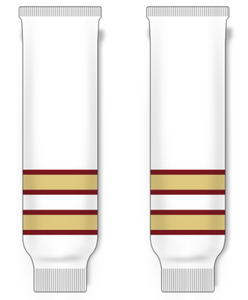 Modelline Acadie-Bathurst Titan Home White Knit Ice Hockey Socks