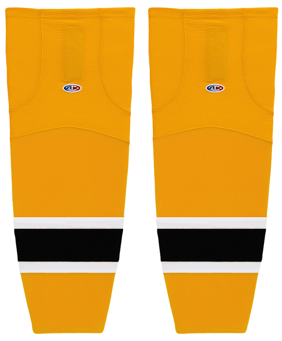 Athletic Knit (AK) HS2100-298 Boston Bruins Gold Mesh Ice Hockey Socks