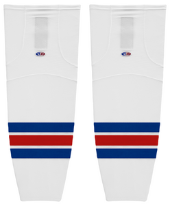 Athletic Knit (AK) HS2100-313 Kitchener Rangers White Mesh Ice Hockey Socks
