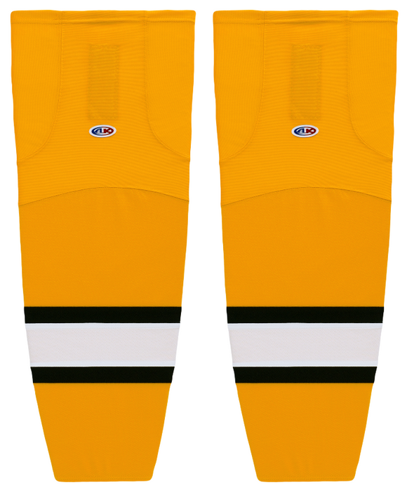Athletic Knit (AK) HS2100-329 Providence Bruins Gold Mesh Ice Hockey Socks