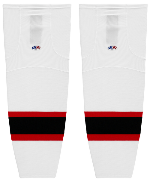 Athletic Knit (AK) HS2100-367 New Jersey Devils White Mesh Ice Hockey Socks - PSH Sports