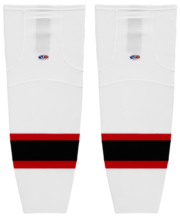 Athletic Knit (AK) HS2100-367 New Jersey Devils White Mesh Ice Hockey Socks