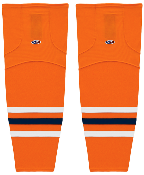 Athletic Knit (AK) HS2100-369 2017 Edmonton Oilers Orange Mesh Ice Hockey Socks - PSH Sports