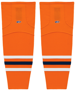 Athletic Knit (AK) HS2100-369 2017 Edmonton Oilers Orange Mesh Ice Hockey Socks