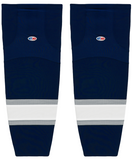 Athletic Knit (AK) HS2100-370 2002 Edmonton Oilers Third Navy Mesh Ice Hockey Socks