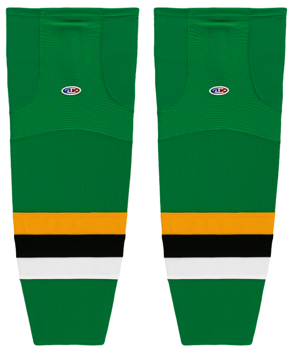 Athletic Knit (AK) HS2100-406 Minnesota North Stars Kelly Green with Black Stripe Mesh Ice Hockey Socks