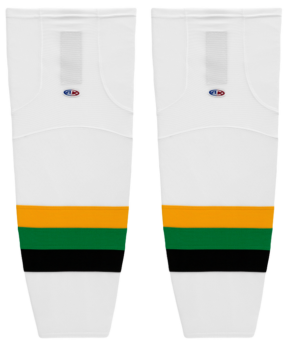 Athletic Knit (AK) HS2100-407 Minnesota North Stars White with Black Stripe Mesh Ice Hockey Socks