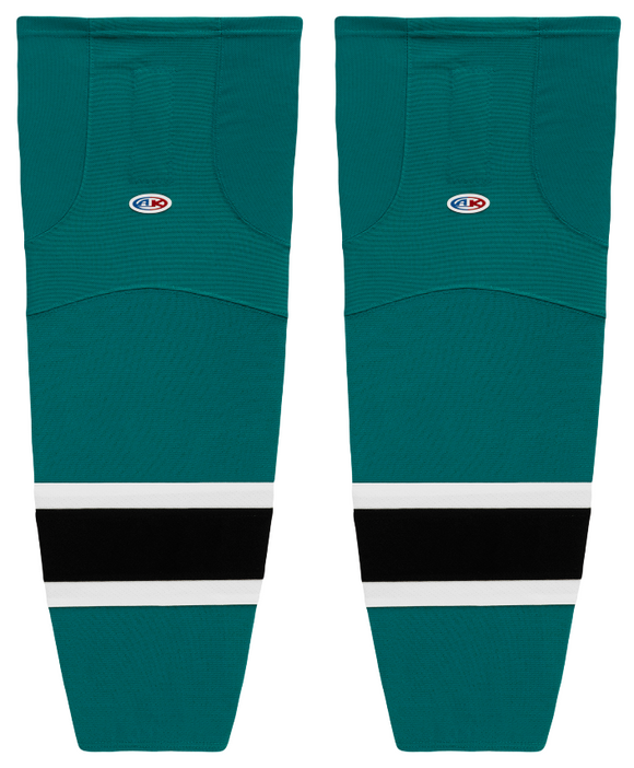 Athletic Knit (AK) HS2100-457 Pacific Teal/White/Black Mesh Ice Hockey Socks