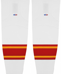 Athletic Knit (AK) HS2100-472 2021 Calgary Flames White Mesh Ice Hockey Socks