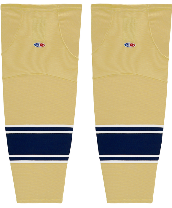 Athletic Knit (AK) HS2100-554 2021 Boston Bruins Reverse Retro Tuscan Gold Mesh Ice Hockey Socks Small - 21