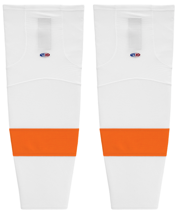 Athletic Knit (AK) HS2100-525 2011 Philadelphia Flyers White Mesh Ice Hockey Socks