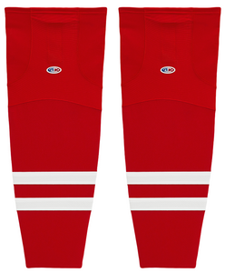 Athletic Knit (AK) HS2100-527 2013 Carolina Hurricanes Red Mesh Ice Hockey Socks