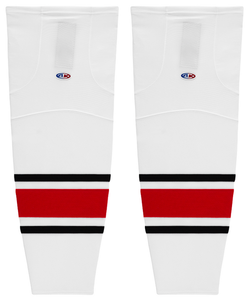 Athletic Knit (AK) HS2100-528 2013 Carolina Hurricanes White Mesh Ice Hockey Socks - PSH Sports