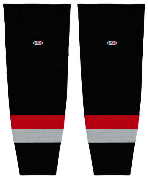 Athletic Knit (AK) HS2100-529 Carolina Hurricanes Third Black Mesh Ice Hockey Socks - PSH Sports