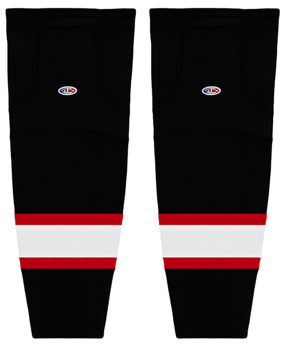 Athletic Knit (AK) HS2100-536 Ottawa Senators Black with White Stripe Mesh Ice Hockey Socks