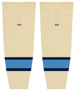 Athletic Knit (AK) HS2100-545 Sand/Navy/Sky Blue Mesh Ice Hockey Socks