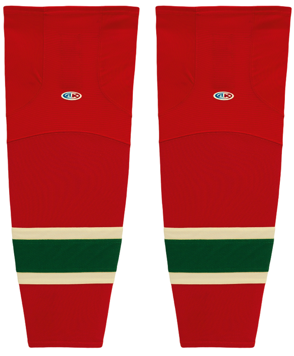 Athletic Knit (AK) HS2100-564 2007 Minnesota Wild Red Mesh Ice Hockey Socks