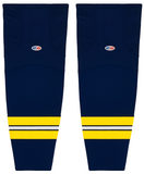 Athletic Knit (AK) HS2100-589 2011 University of Michigan Wolverines Navy Mesh Ice Hockey Socks