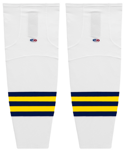 Athletic Knit (AK) HS2100-591 2011 University of Michigan Wolverines White Mesh Ice Hockey Socks