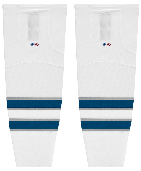 Athletic Knit (AK) HS2100-596 2011 Winnipeg Jets White Mesh Ice Hockey Socks