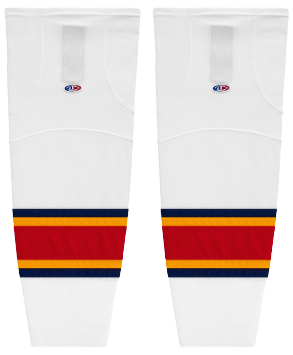 Athletic Knit (AK) HS2100-663 2013 Florida Panthers White Mesh Ice Hockey Socks