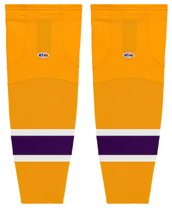 Athletic Knit (AK) HS2100-752 Vintage Los Angeles Kings Gold Mesh Ice Hockey Socks