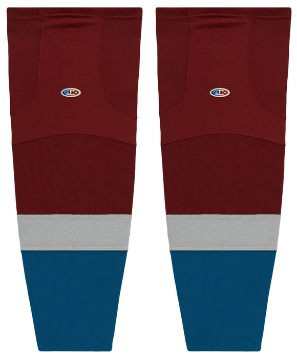 Athletic Knit (AK) HS2100-804 2011 Colorado Avalanche Cardinal Red Mesh Ice Hockey Socks
