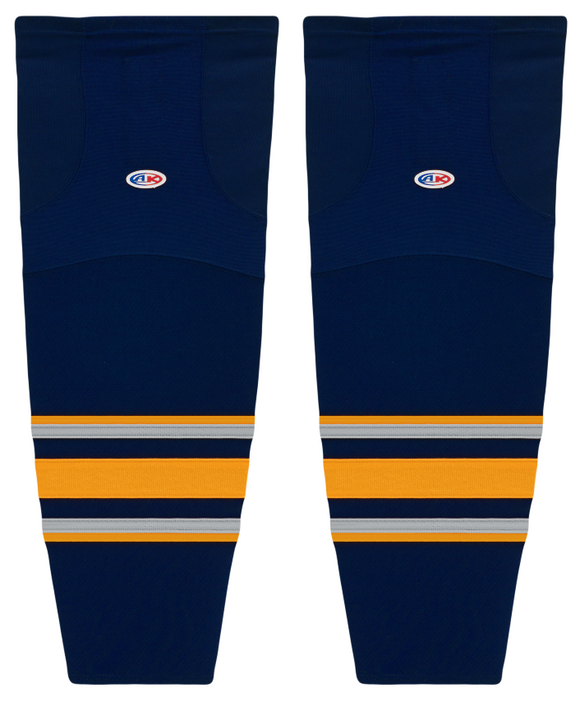 Athletic Knit (AK) HS2100-810 2009 Buffalo Sabres Third Navy Mesh Ice Hockey Socks