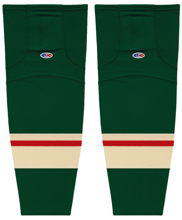 Athletic Knit (AK) HS2100-860 2017 Minnesota Wild Dark Green Mesh Ice Hockey Socks
